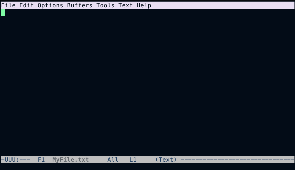 using emacs text editor